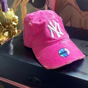 NY Distressed Fitted Hat